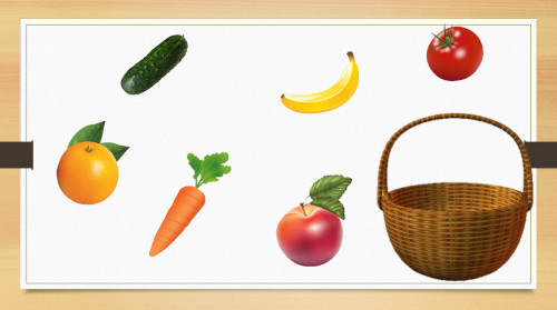 Интерактивная игра «Собери овощи в корзину»