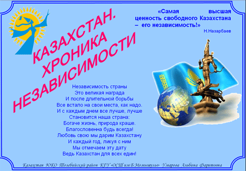 Презентация «Казахстан. Хроника независимости»