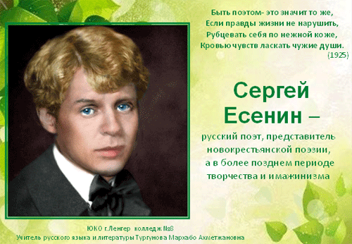 Презентация «Сергей Есенин»
